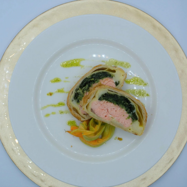 Strudel salmone e spinaci